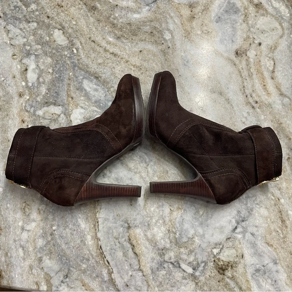 Tory Burch Brown Suede Melrose Platform Ankle Brown Boots Women's 5.5 M